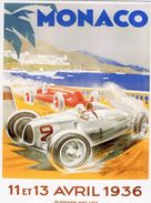 Grand Prix De Monaco 1936  -  Auto Union  -  Artwork Par Geo Ham  -  Plaque Métal 20 X 15 Cms  -  Neuf! - Plaques En Tôle (après 1960)