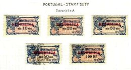 PORTUGAL, Stamp Duty, PB 653/62 Disc., */o M/U, F/VF - Neufs