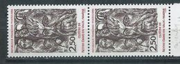[15] Variété : N° 2404 Notre Dame En Vaux Double-frappe Tenant à Normal ** - Unused Stamps