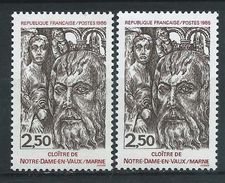 [15] Variété : N° 2404 Notre Dame En Vaux Double-frappe + Normal ** - Unused Stamps