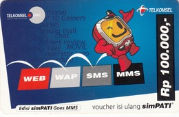 INDONESIA - Telkomsel, Indosat Prepaid Card 100,000 Rp, Used - Indonesien