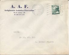 FIRENZE ITALIE A A F ARTIGIANATO ARTISTICO FIORENTI ENVELOPPE ENTETE ANNEE 1967 ENVOYE A  NOGENT LE ROTROU - Verenigde Staten