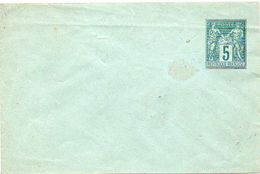 FRANCE 1882 - Unused Entire Envelope Of 5c Green On Blue Green - Standaardomslagen En TSC (Voor 1995)