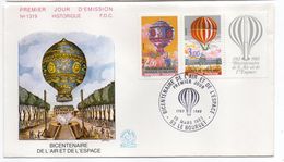1983--FDC -Bicentenaire De L'air Et De L'espace (Ballon,Montgolfière) N°1319 --1 Seul Cachet  LE BOURGET--93 - 1980-1989