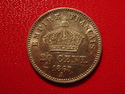 France - 20 Centimes 1867 A Paris Napoléon III 3353 - 20 Centimes