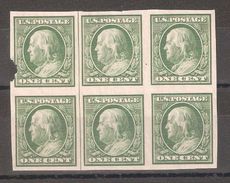 US 1908 Franklin Imperf,Scott # 343 Block,VF MNH**OG - Unused Stamps