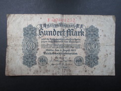 BILLET REICHSBANKNOTE (V1719) 100 HUNDERT MARK (2 Vues) BERLIN 04/08/1922 - 100 Mark