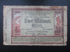 BILLET REICHSBANKNOTE (V1719) ZWEI MILLIONEN MARK (2 Vues) DUISBURG - MEIDERICH 14/08/1923 Rheinischen Stahlwerke - 2 Mio. Mark