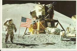 NASA, Astronaut Irwin Lunar Module Pilot On Apollo 15 - U.S. Flag - Astrocard, Houston Texas - On The Moon, Photo - Espace