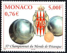 MONACO 2001 1v Mint MNH** 37th Petanque World Championship 37º Campeonato Mundial De Petanca - Boule/Pétanque