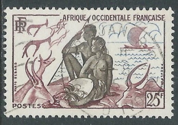 1954 AFRICA OCCIDENTALE FRANCESE USATO ALIMENTAZIONE 25 F - R39-7 - Oblitérés