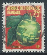 1958-59 AFRICA OCCIDENTALE FRANCESE USATO FIORI 25 F - R39-8 - Gebraucht