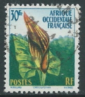 1958-59 AFRICA OCCIDENTALE FRANCESE USATO FIORI 30 F - R39-8 - Used Stamps