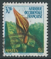 1958-59 AFRICA OCCIDENTALE FRANCESE USATO FIORI 30 F - R39-9 - Used Stamps