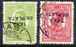 ROMANIA 1918 Postage Due Overprints Inverted, Used.  Michel 40-41 K, SG D675a-76a Cat. £23.75 - Portomarken