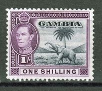 Gambia George VI Definitive One Shilling  Elephant Stamp From 1938. - Gambie (...-1964)