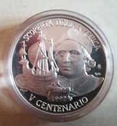 NUMISMATICA - MEDAGLIA CELEBRATIVA V CENTENARIO SCOPERTA DELL'AMERICA - ARGENTO + ASTUCCIO GENOVA '92 - Gedenkmünzen