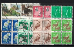 Japan, 7x Blocks Of 4 (o), Used - Collections, Lots & Series