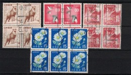 Japan, 3x Blocks Of 4 + Block Of 6 (o), Used - Collections, Lots & Series