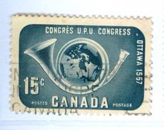 CANADA, COMMEMORATIVO, UPU, 1957, FRANCOBOLLI USATI,  Yvert Tellier 275   Scott 372 - Gedenkausgaben