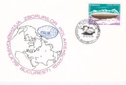 Romania 1979 50th Anniversary Zeppelin Italia Polar Flight, Souvenir Cover - Lettres & Documents