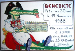 Patrick HAMM Benedicte Anniversaire 20 Ans 1988 Illkirch Graffenstaden Crocodile - Hamm