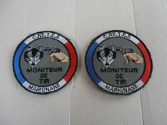 MARIGNANE C.RE.T.E.S. POLICE -- FRENCH SHOOTING INSTRUCTOR BADGE 2 PCS. - Police