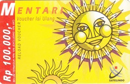 INDONESIA - Mentari Logo, Satelindo Prepaid Card 100,000 Rp, Used - Indonésie