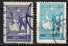 TURCHIA - 1941  - SOLDATO E MAPPA DELLA TURCHIA - USATI - Used Stamps