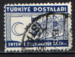 TURCHIA - 1937 - The Balkan Entente - USATO - Oblitérés