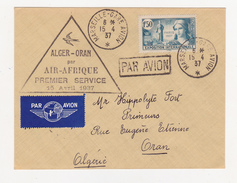 FRANCE  AIR AFRIQUE  1937  CACHET D'ARRIVEE - 1960-.... Lettres & Documents