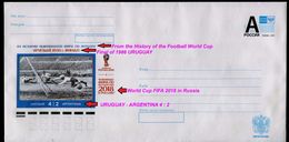 953-RUSSIA Prepaid Envelope-imprint WM 2018 FIFA Football-soccer Final History URUGUAY 1930 Uruguay-Argentina 2015 - 2018 – Russland