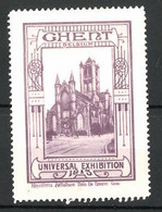 Vignette Publicitaire Ghent, Universal Exhibition 1913, L'Église - Erinnofilia