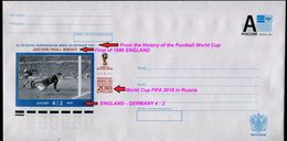956-RUSSIA Prepaid Envelope-imprint WM 2018 FIFA Football-soccer Final History ENGLAND 1966 England-Germany 2016 - 2018 – Rusland
