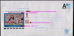 957-RUSSIA Prepaid Envelope-imprint World Champ. 2018 FIFA Football-soccer Final History MEXICO 1970 Brasil-Italy 2016 - 2018 – Russie