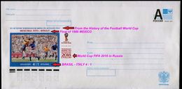 957-RUSSIA Prepaid Envelope-imprint World Champ. 2018 FIFA Football-soccer Final History MEXICO 1970 Brasil-Italy 2016 - 2018 – Rusia