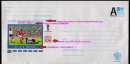 958-RUSSIA Prepaid Envelope With Imprint WM 2018 FIFA Football-soccer Final History GERMANY 1974 Germany-Holland 2016 - 2018 – Rusia