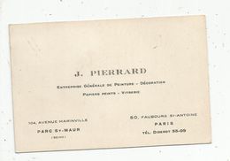 Carte De Visite , Entreprise Générale De Peinture , Décoration... , Parc De Saint MAUR , Paris - Cartoncini Da Visita