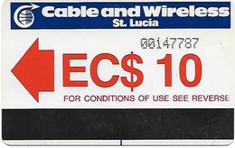 @+ Sainte-Lucie - Cable & Wireless EC$ 10 (1985) - Ref : LC-C&W-AUT-0001A - Santa Lucia