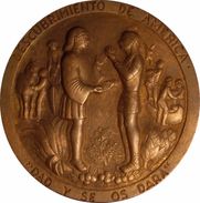 ESPAÑA. MEDALLA ASOCIACIÓN NUMISMÁTICA ESPAÑOLA. DESCUBRIMIENTO AMÉRICA. 1.964. ESPAGNE. SPAIN MEDAL - Profesionales/De Sociedad