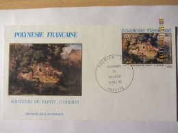 Enveloppe 1er J. Polynésie -Peinture Du 19°s° "Souvenir De Tahiti" - Storia Postale