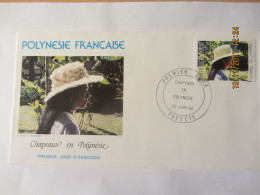Enveloppe 1er Jour : Polynésie : Chapeaux En Polynésie 1984 - Brieven En Documenten