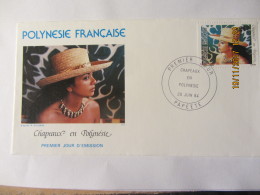 Enveloppe 1er Jour : Polynésie : Chapeaux En Polynésie 1984 - Brieven En Documenten