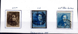 1849    Léopold 1er,  1 - 2 – 2c Oblitérés, Cote 325 €, - 1849 Schulterklappen