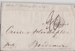 RUSSIE  LETTRE DE ST PETERSBURGH  1850 COMPLETE AVEC CORRESPONDANCE ET CACHET D'ARRIVEE - ...-1857 Préphilatélie