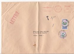 Lettre (grand Format) De Paris à Avon - 1974 - Taxée à 1,10 Fr - 1859-1959 Briefe & Dokumente
