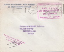 LETTRE 9.3.63. FRANCHISE. POSTES ET TELECOMMUNICATIONS-PAR AVION-AFFRANCHISSEMENT EN COMPTE-BRAZZAVILLE CONGO - Brieven En Documenten