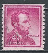 United States 1958. Scott #1058 (U) Abraham Lincoln - Coils & Coil Singles