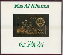 RAS AL KHAIMA Golden Imperforated Block Castle Mint Without Hinge - Sommer 1972: München