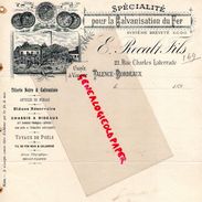 33- TALENCE BORDEAUX- FACTURE E. RECALT FILS- SPECIALITE POUR GALVANISATION DU FER-TOLERIE NOIRE -TUYAUX POELE-1890 - 1800 – 1899